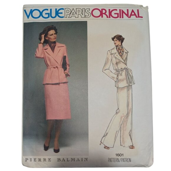 Vintage Vogue Paris Original 1601 Pierre Balmain Pattern Size 8 factory folds - Picture 3 of 10